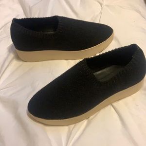 Louise et Cie lo-beauvai r shoes wedge sneakers black white wool 9 raja